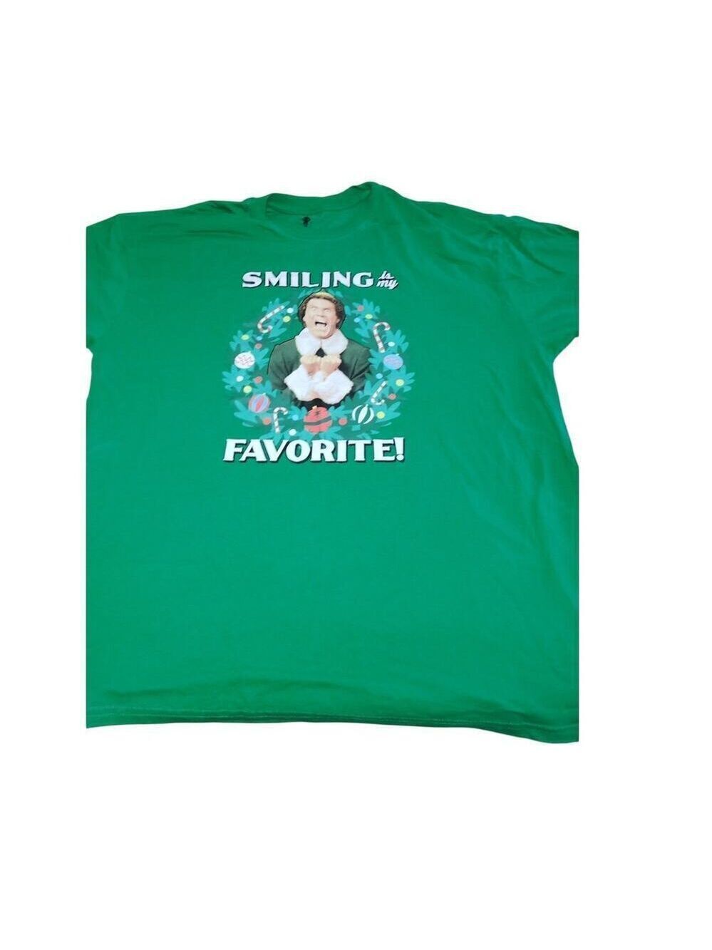 Buddy the Elf Smiling is my Favorite Green Christmas Tshirt XL Unisex